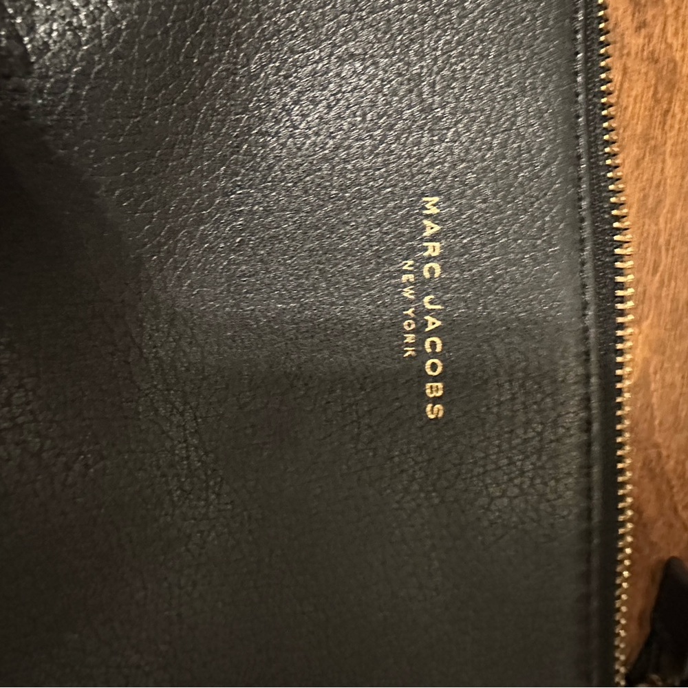 Marc Jacobs Black Leather Pouch with Gold Accents